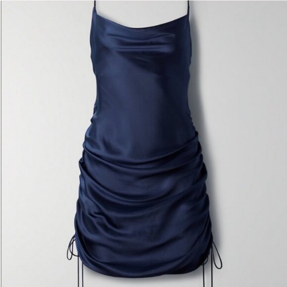 Aritzia Wilfred Only Ruched Slip Dress - Picture 7 of 9